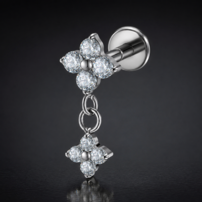FLORIS gioiello per piercing in titanio F136 con filettatura interna